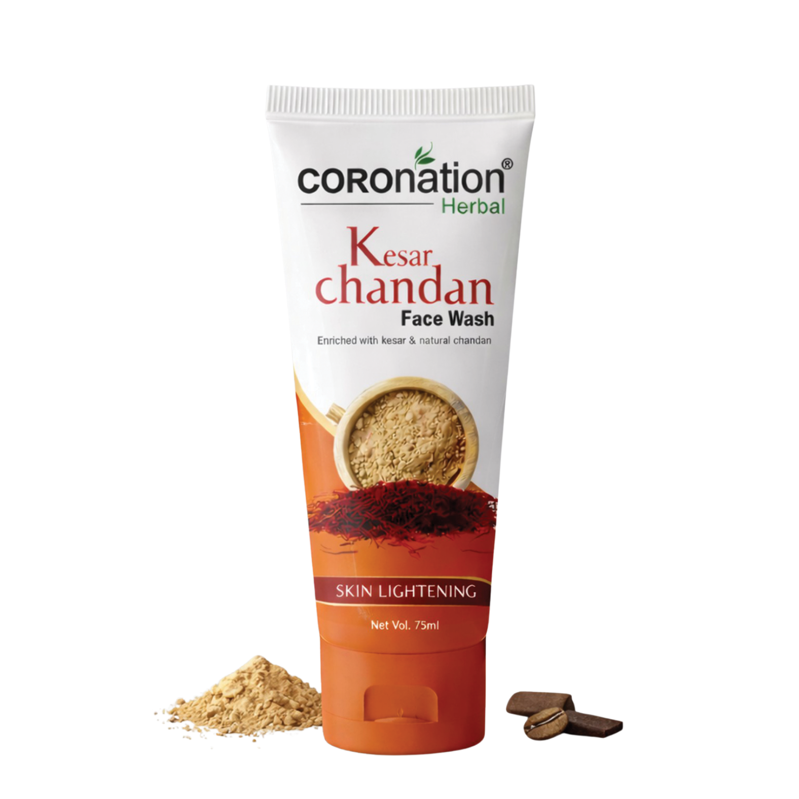 COROnation Herbal Kesar Chandan Face Wash for Deep Cleansing & Fresh-Looking Skin – 75 g