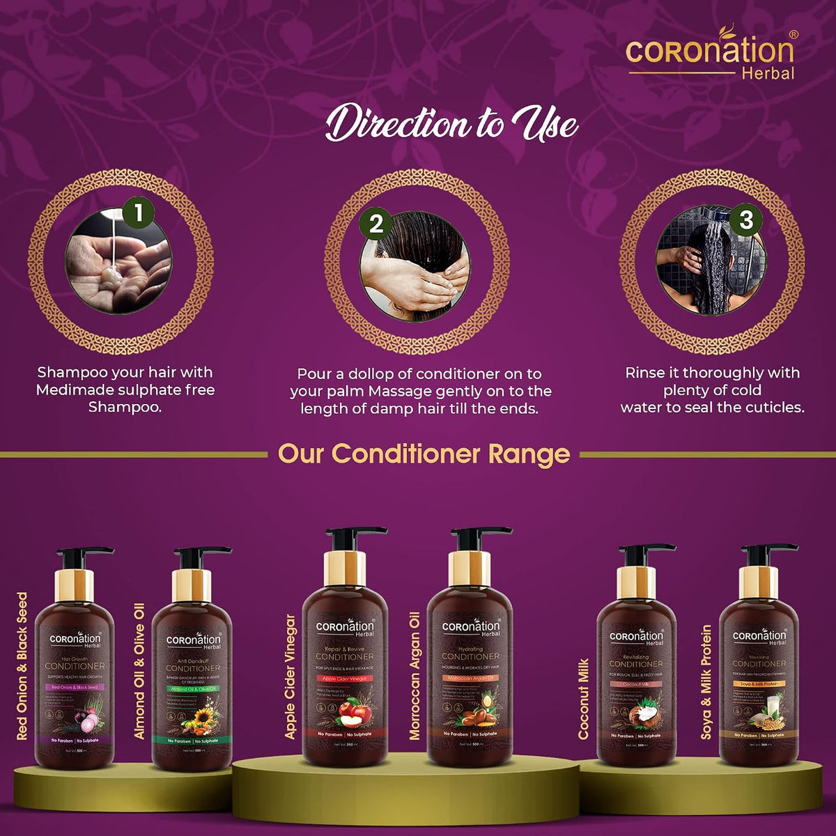 COROnation Herbal Red Onion Hair Conditioner, 100 ml | Hair Conditioning Care for Soft, Smooth & Manageable Hair