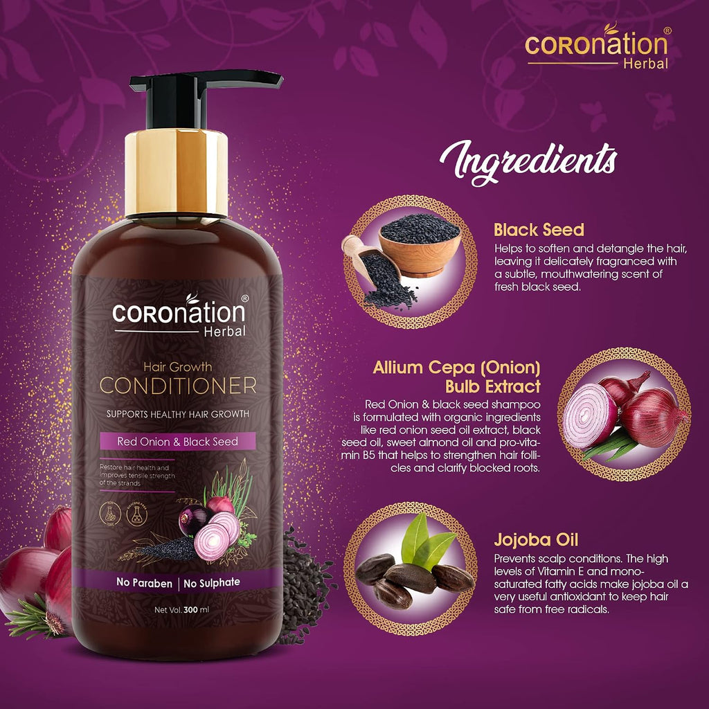 COROnation Herbal Red Onion Hair Conditioner, 100 ml | Hair Conditioning Care for Soft, Smooth & Manageable Hair