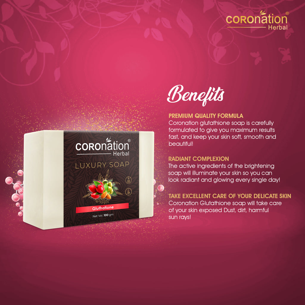 COROnation Herbal Glutathione Soap, 100 g | Gentle Cleansing Soap for Daily Skincare