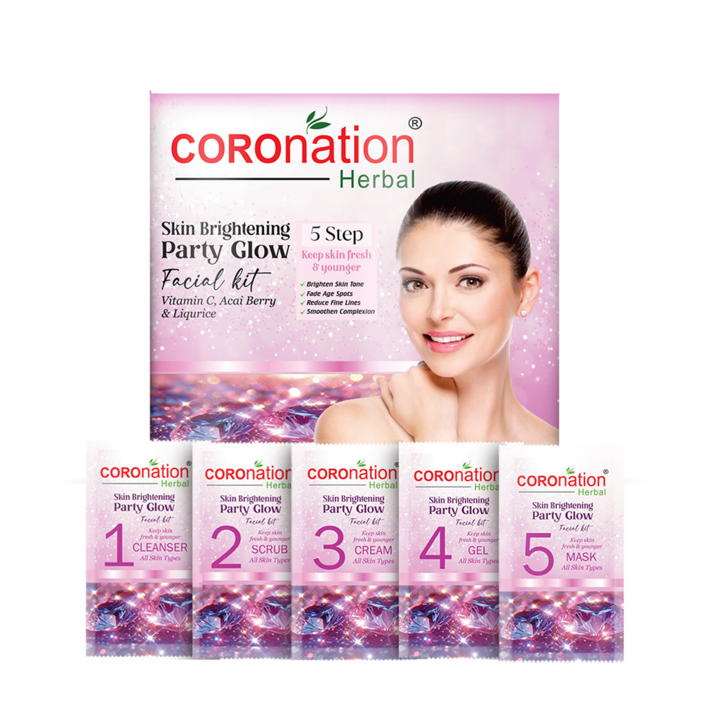 COROnation Herbal Party Glow Facial Kit for Radiant-Looking & Glowing Skin – 26 g