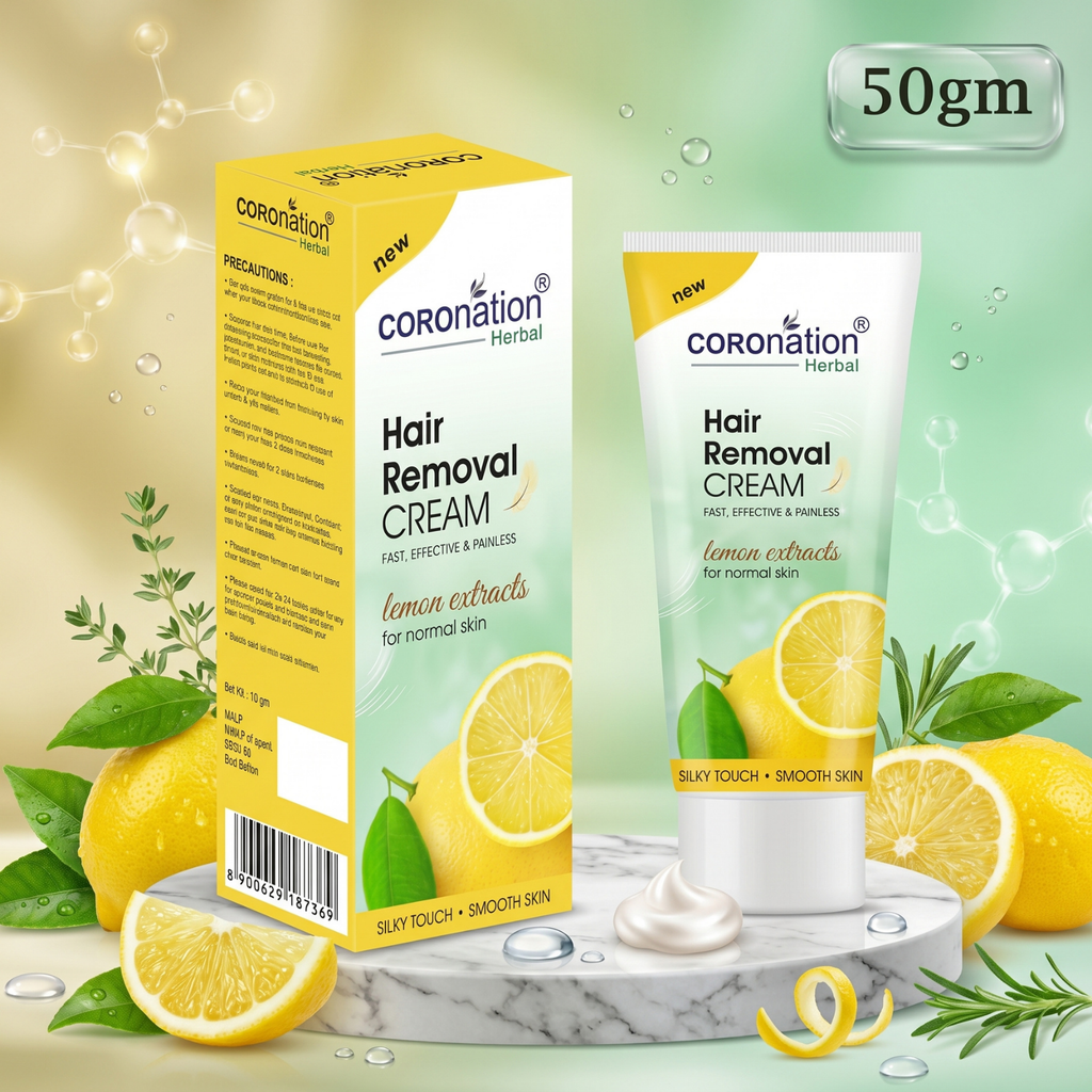 COROnation Herbal Lemon Hair Removal Cream for Smooth & Soft Skin