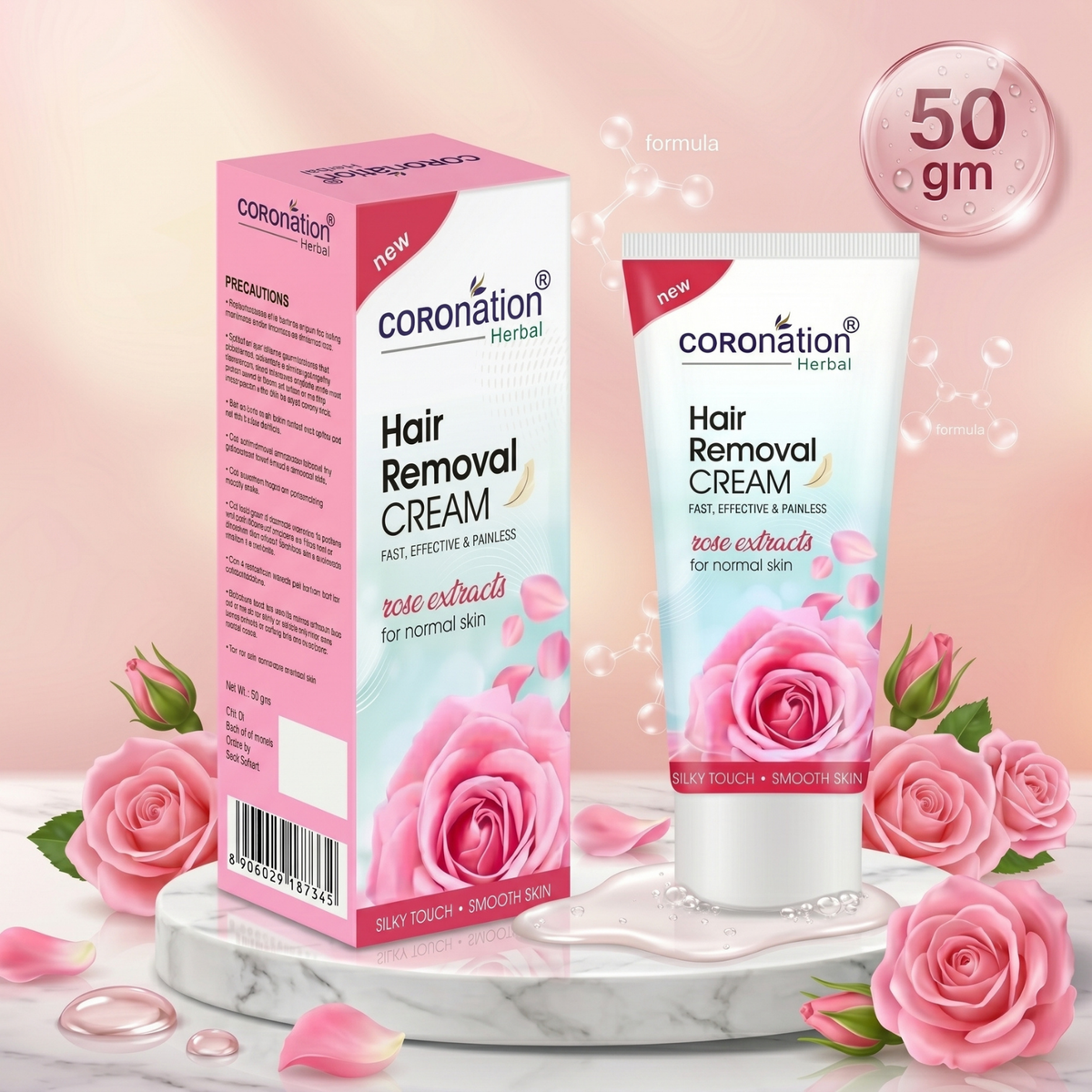 COROnation Herbal Rose Hair Removal Cream for Smooth & Soft Skin