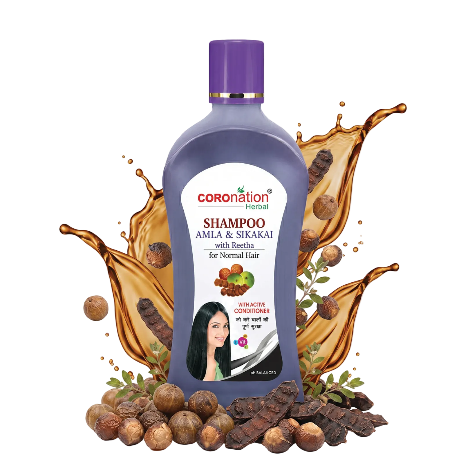 COROnation Herbal Amla Shikakai and Reetha Shampoo for Hair Cleansing & Scalp Care – 500 ml