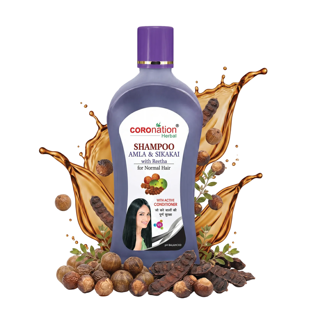 COROnation Herbal Amla Shikakai and Reetha Shampoo for Hair Cleansing & Scalp Care – 500 ml