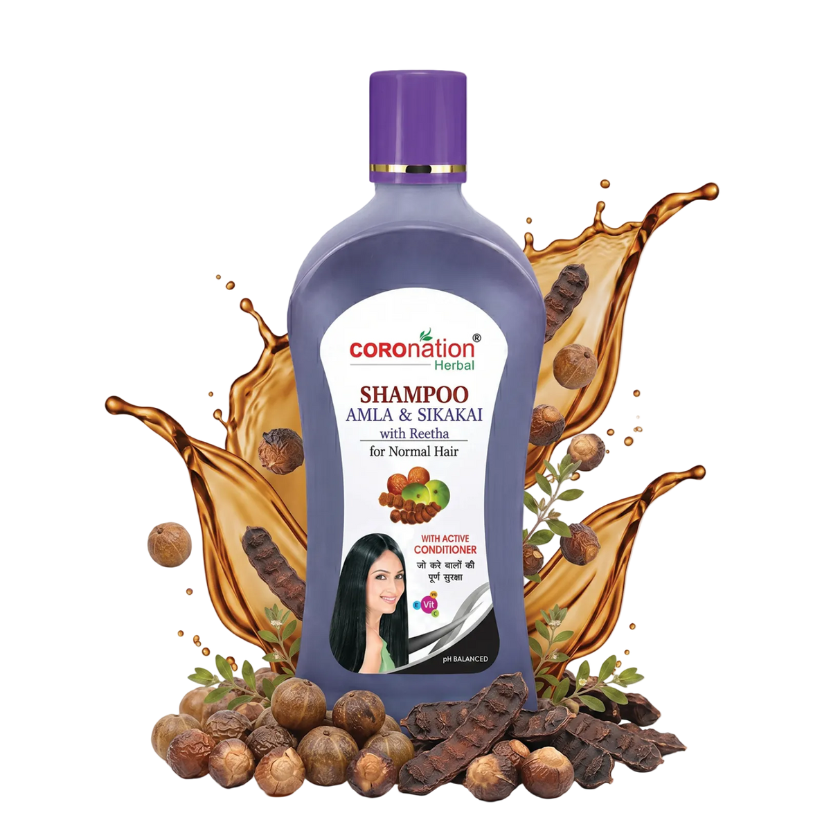 COROnation Herbal Amla Shikakai and Reetha Shampoo for Hair Cleansing & Scalp Care – 500 ml