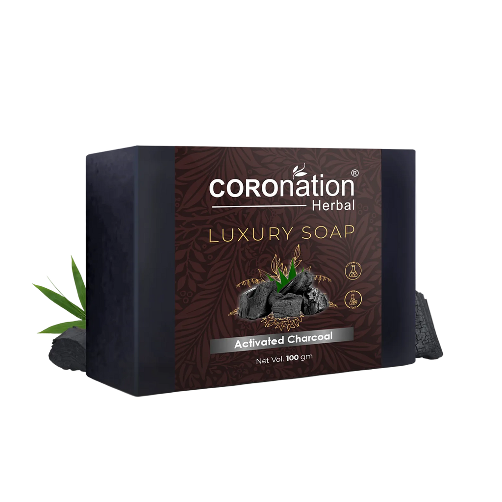 COROnation Herbal Charcoal Soap, 100 g | Gentle Cleansing Soap for Daily Use