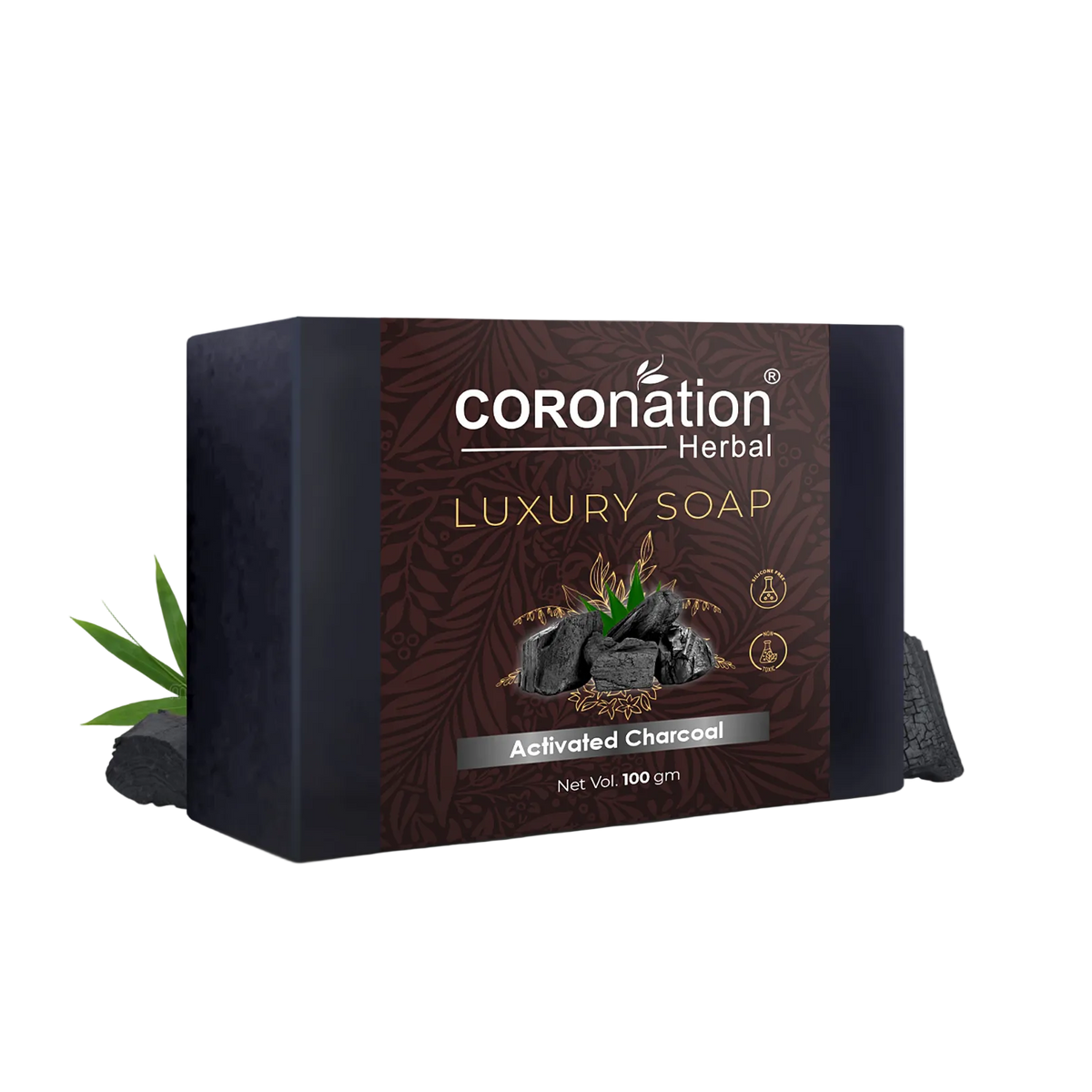 COROnation Herbal Charcoal Soap, 100 g | Gentle Cleansing Soap for Daily Use