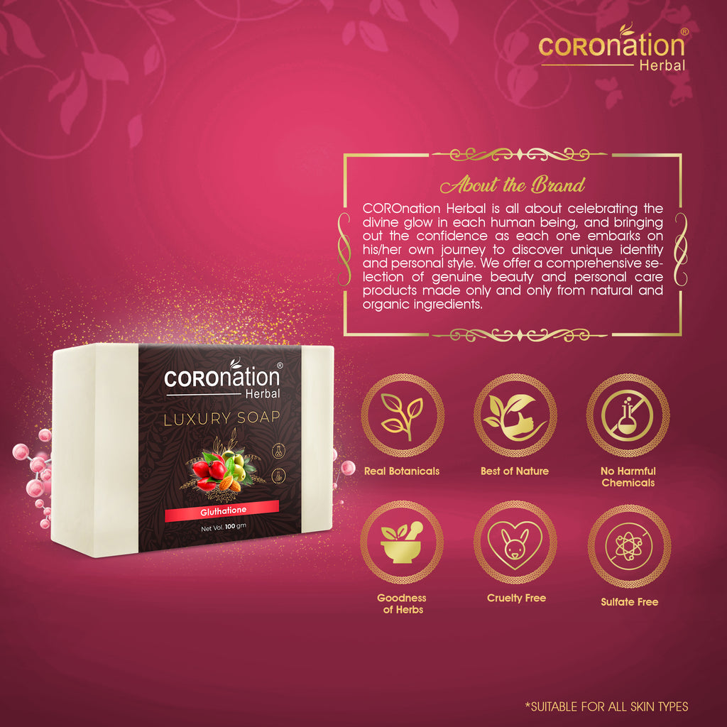 COROnation Herbal Glutathione Soap, 100 g | Gentle Cleansing Soap for Daily Skincare