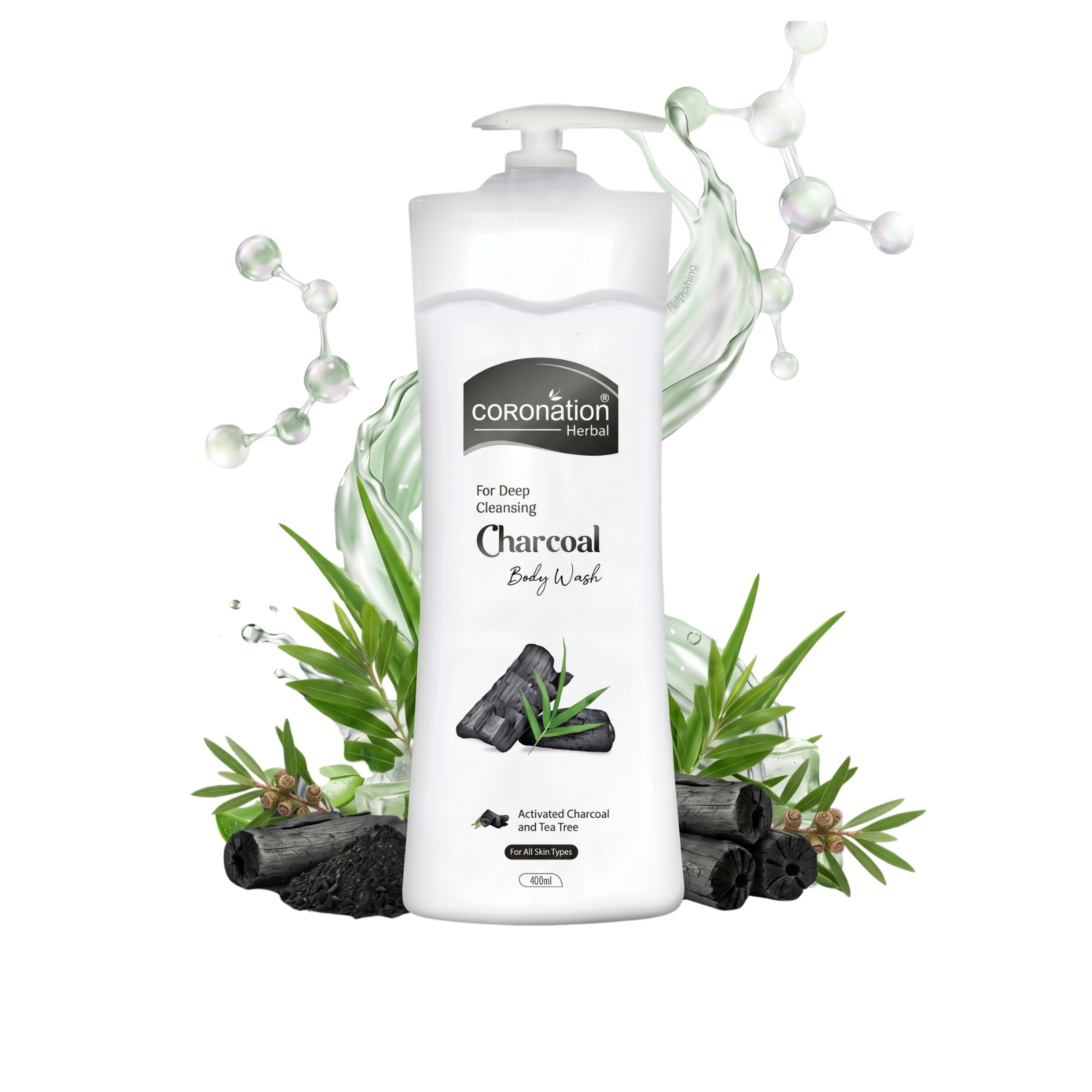 Coronation Body Wash - Active Charcoal - 400ml