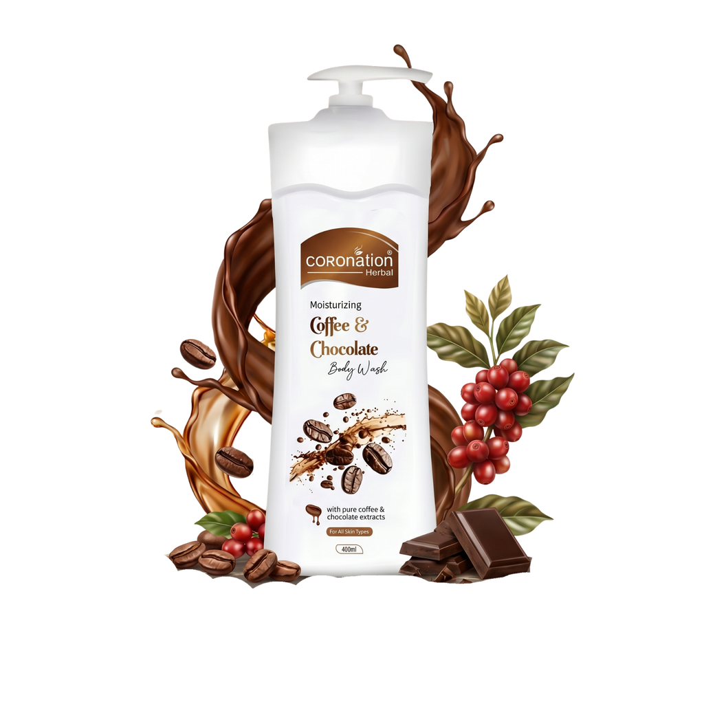 COROnation Herbal Coffee & Chocolate Body Wash, 400 ml | Refreshing Daily Body Cleanser