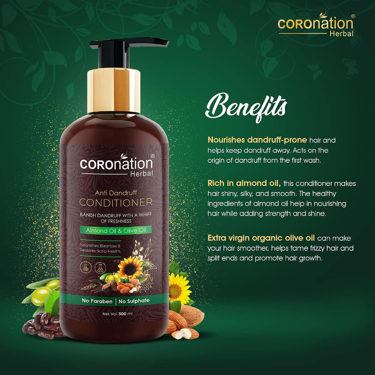 COROnation Herbal Anti-Dandruff Hair Conditioner, 100 ml | Hair Conditioning Care for Soft, Smooth & Manageable Hair