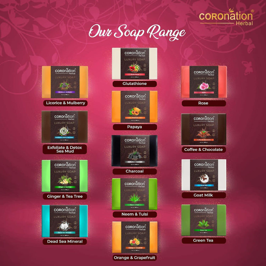 COROnation Herbal Pink Rose Soap, 100 g | Refreshing Fragrance | Gentle Cleansing Bar