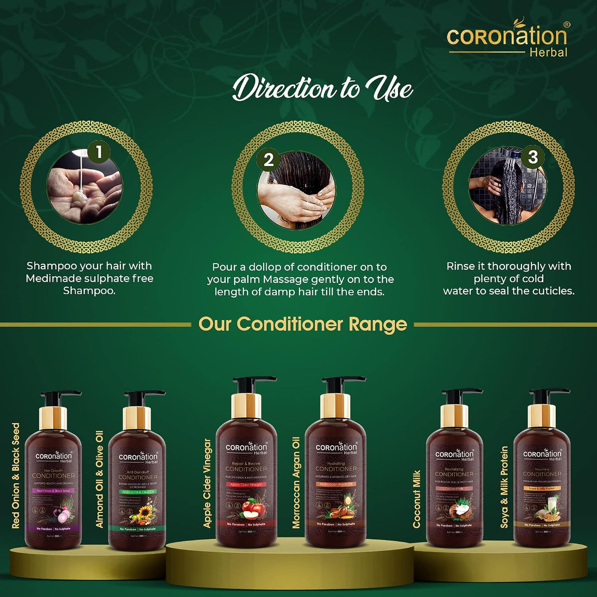 COROnation Herbal Anti-Dandruff Hair Conditioner, 100 ml | Hair Conditioning Care for Soft, Smooth & Manageable Hair
