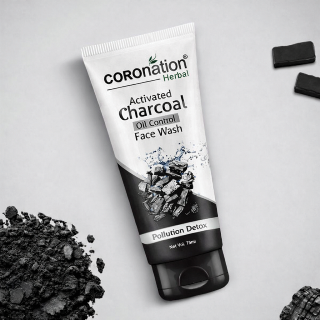 COROnation Herbal Active Charcoal Face Wash for Deep Cleansing & Oil Control – 75 g