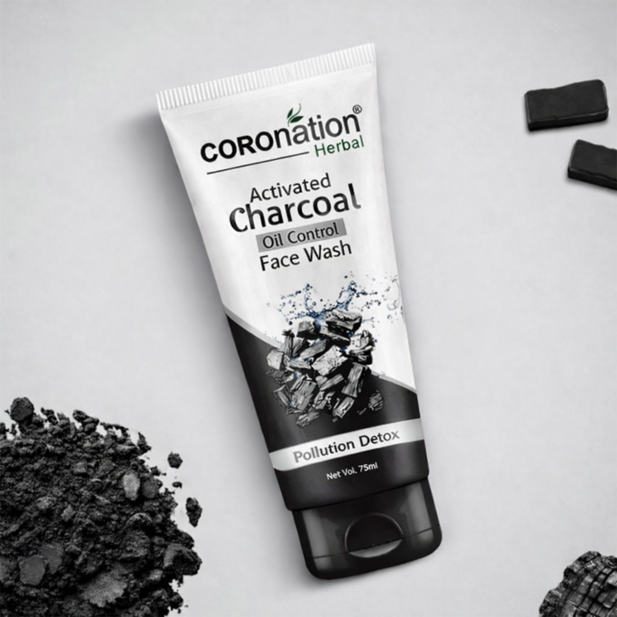 COROnation Herbal Active Charcoal Face Wash for Deep Cleansing & Oil Control – 75 g