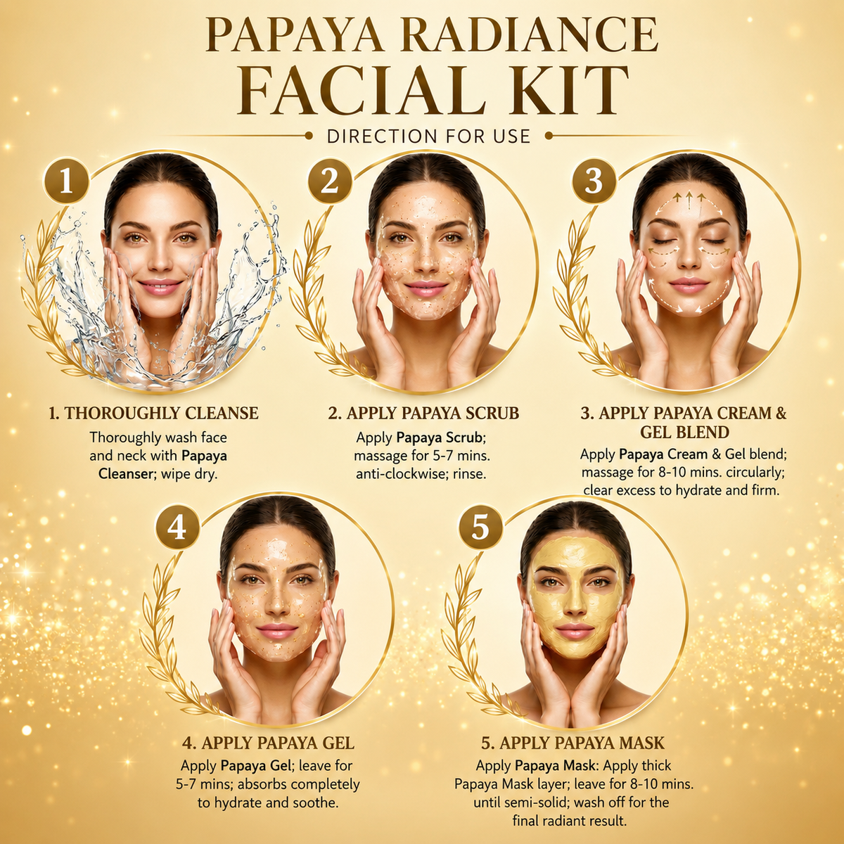 COROnation Herbal Papaya Facial Kit for Cleansing & Radiant-Looking Skin – 26 g