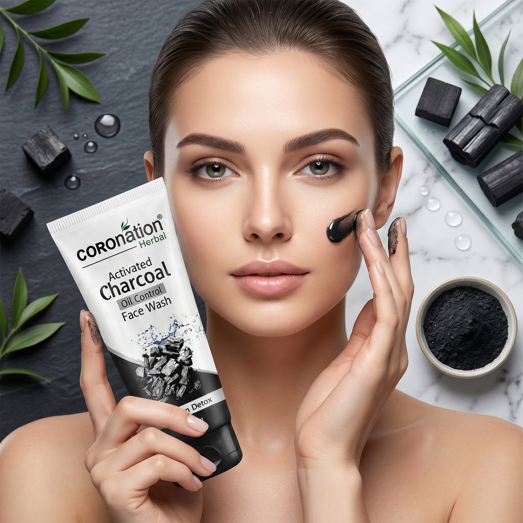 COROnation Herbal Active Charcoal Face Wash for Deep Cleansing & Oil Control – 75 g
