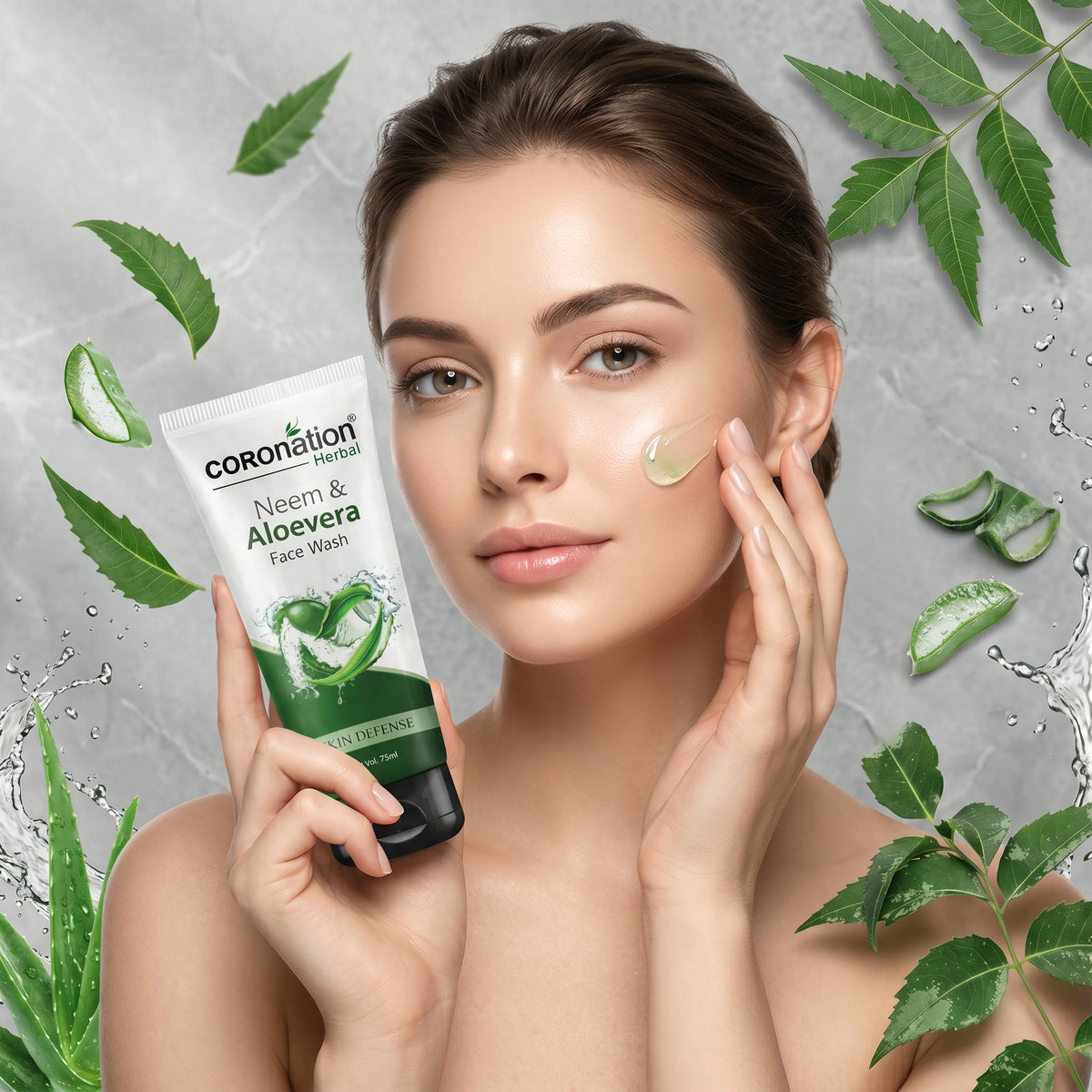 COROnation Herbal Aloe Vera Face Wash for Gentle Cleansing & Fresh-Looking Skin – 75 g