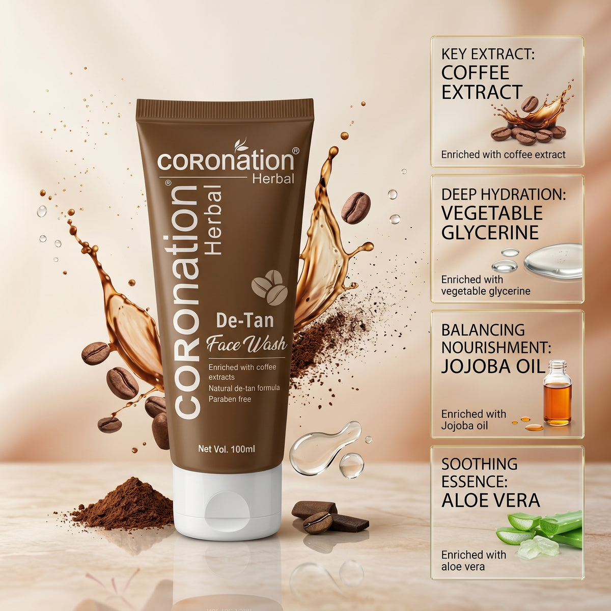 Coronation Face Wash - Detan - 100gm