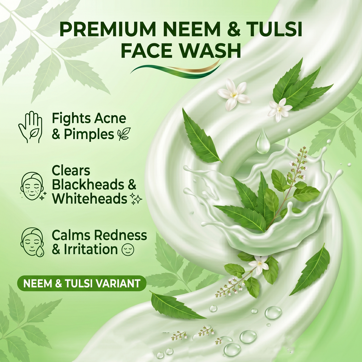 COROnation Herbal Neem Tulsi Face Wash for Deep Cleansing & Fresh-Looking Skin – 60 g