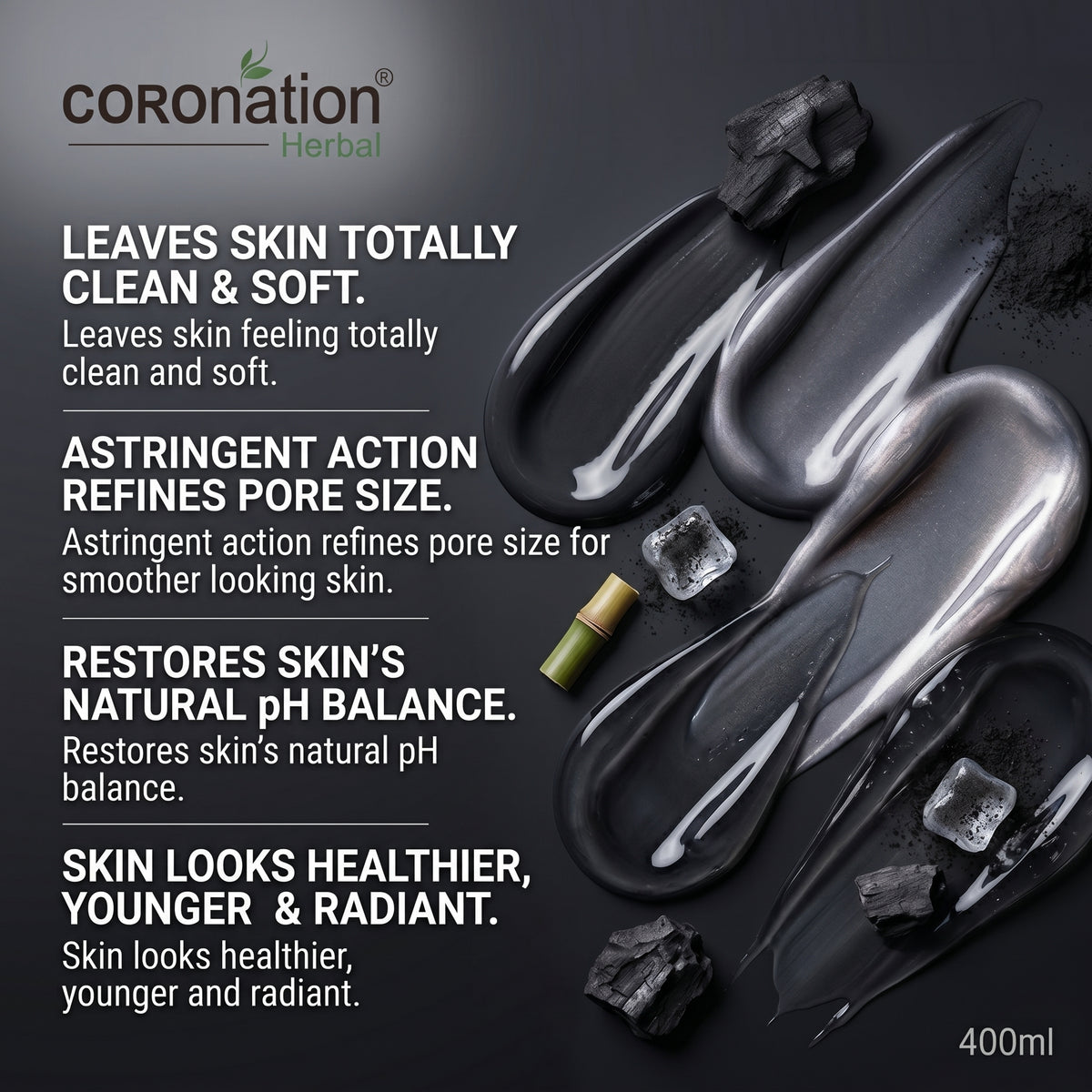 Coronation Body Wash - Active Charcoal - 400ml