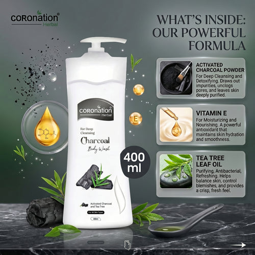 Coronation Body Wash - Active Charcoal - 400ml