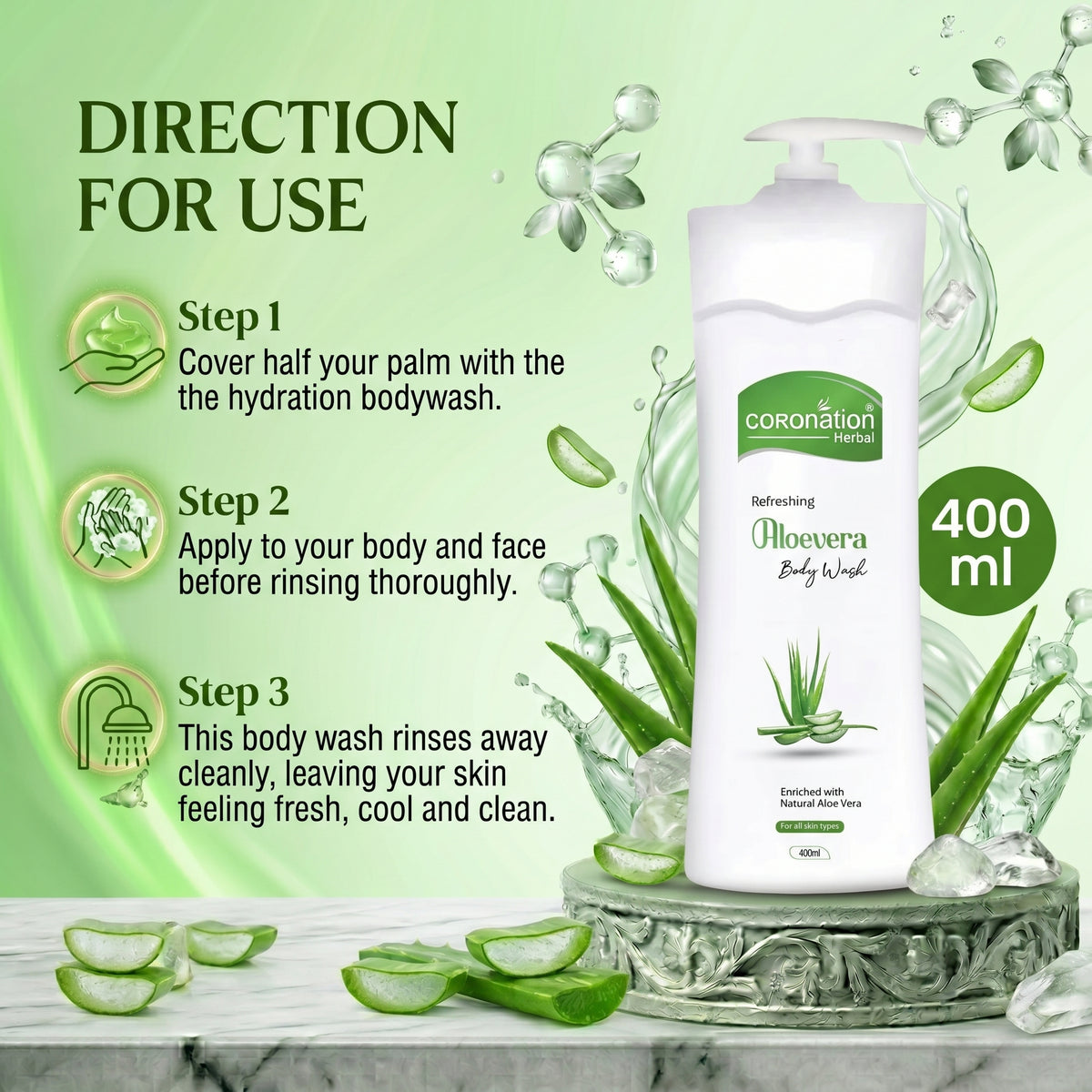Coronation Body Wash - Aloevera - 400ml