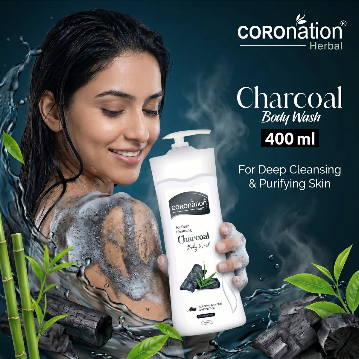 Coronation Body Wash - Active Charcoal - 400ml