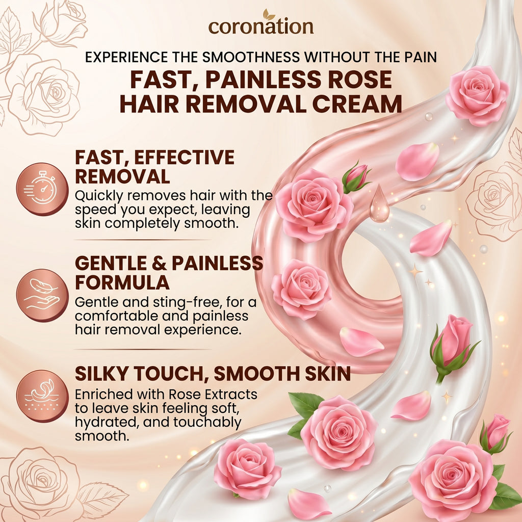 COROnation Herbal Rose Hair Removal Cream for Smooth & Soft Skin