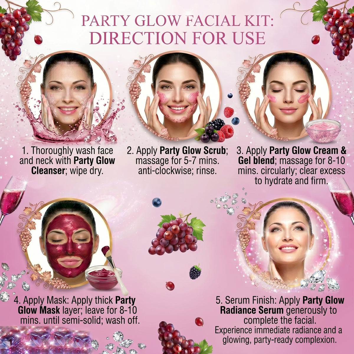 COROnation Herbal Party Glow Facial Kit for Radiant-Looking & Glowing Skin – 26 g