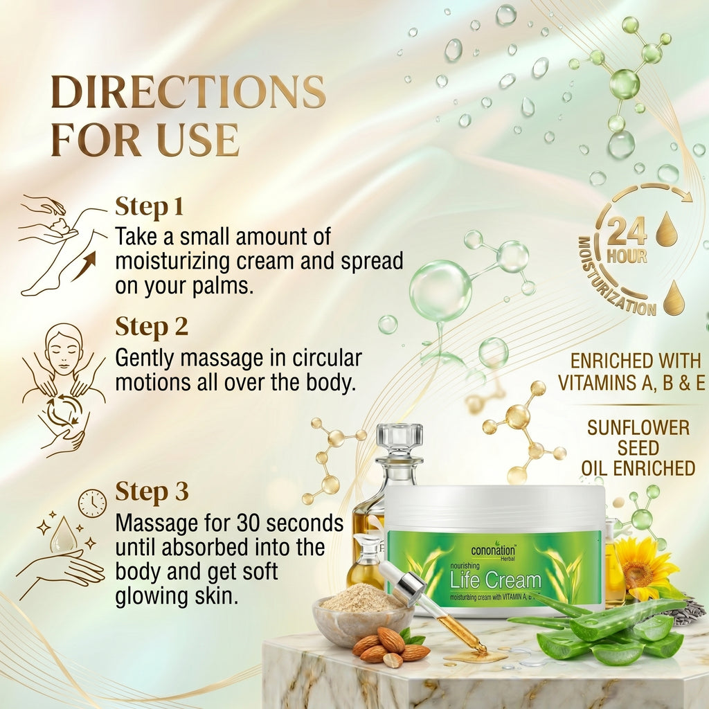 COROnation Herbal Life Cream for Daily Moisturization & Soft, Smooth Skin – 500 ml