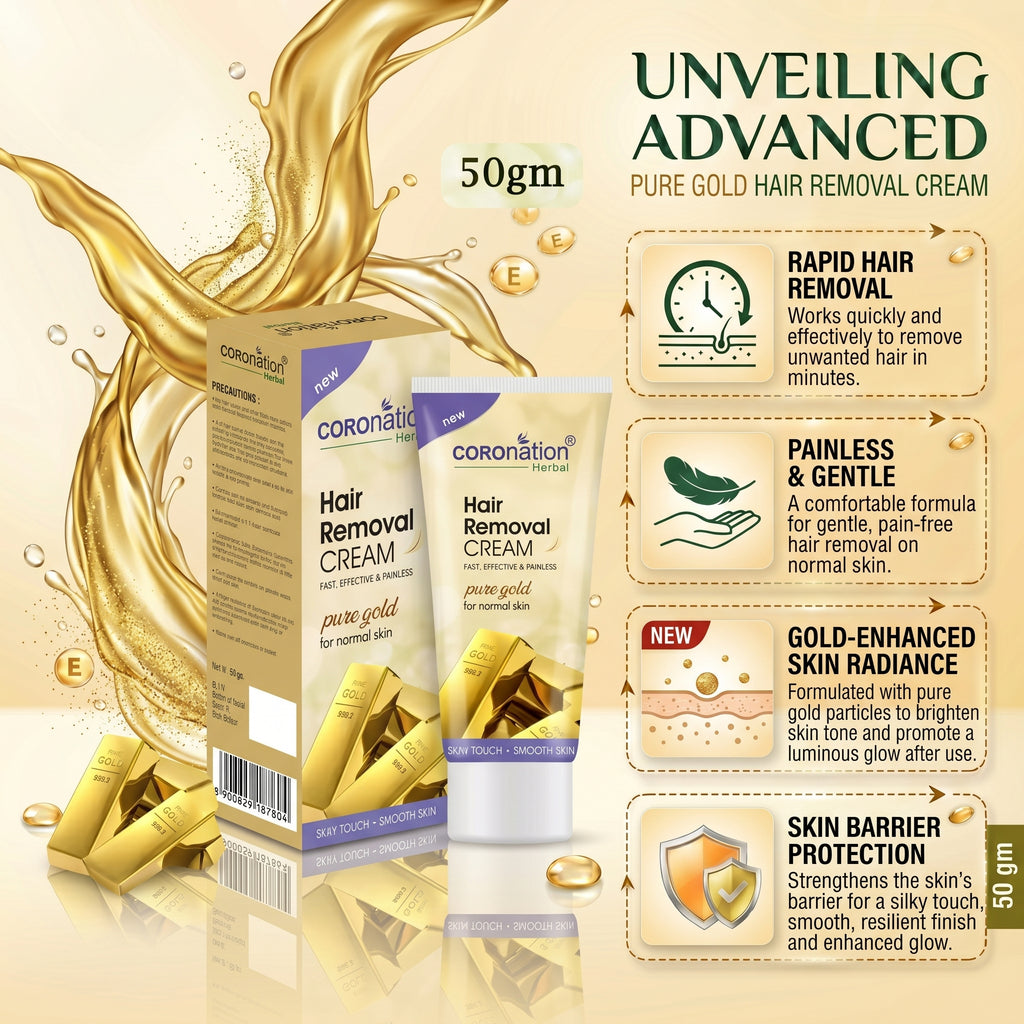 COROnation Herbal Gold Hair Removal Cream for Smooth & Soft Skin