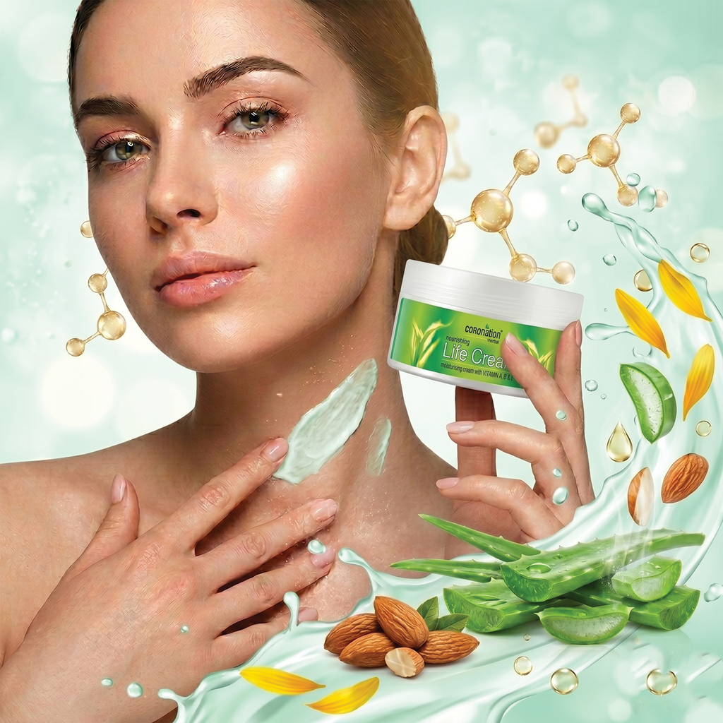 COROnation Herbal Life Cream for Daily Moisturization & Soft, Smooth Skin – 500 ml