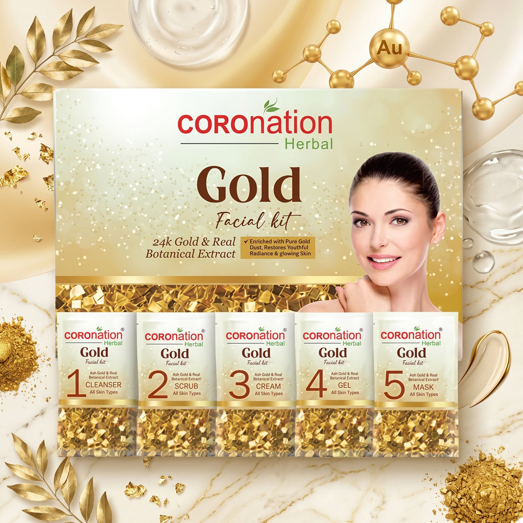 COROnation Herbal Gold Facial Kit for Glowing & Radiant-Looking Skin – 26 g