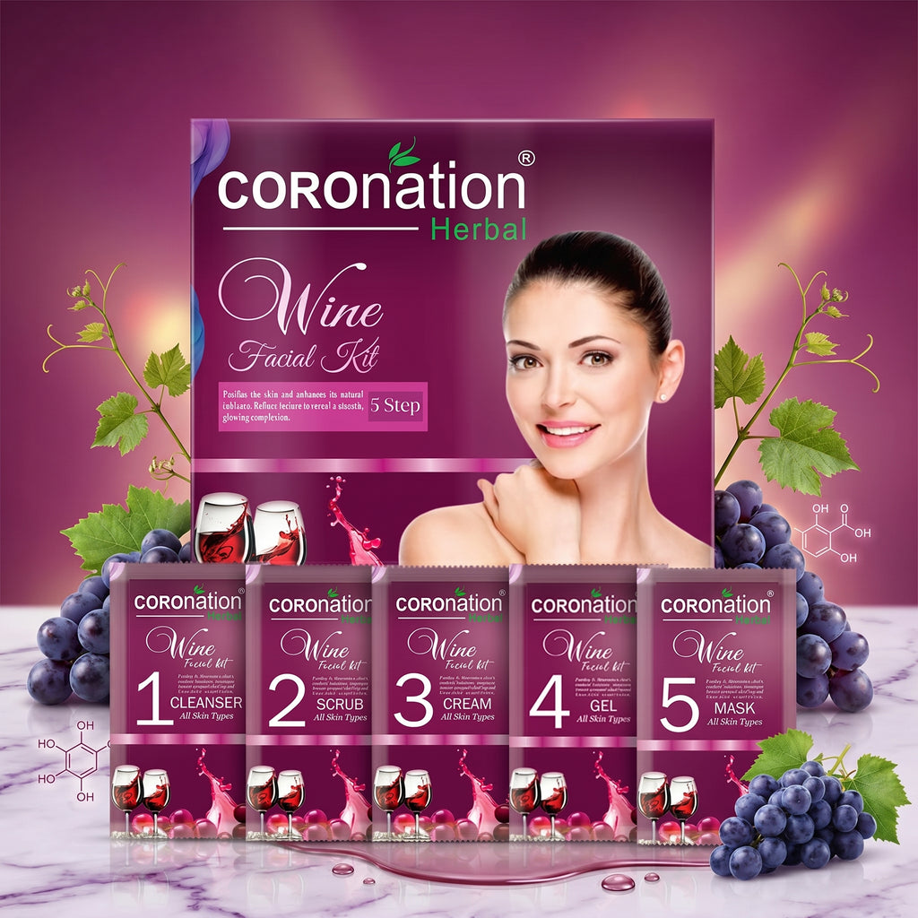 COROnation Herbal Wine Facial Kit for Skin Care & Radiant-Looking Skin – 26 g