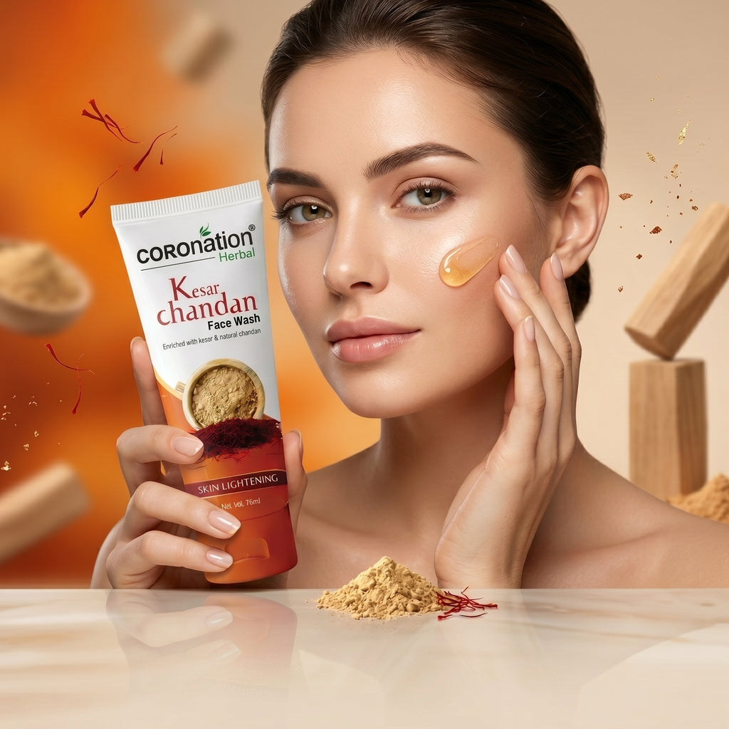 COROnation Herbal Kesar Chandan Face Wash for Deep Cleansing & Fresh-Looking Skin – 75 g
