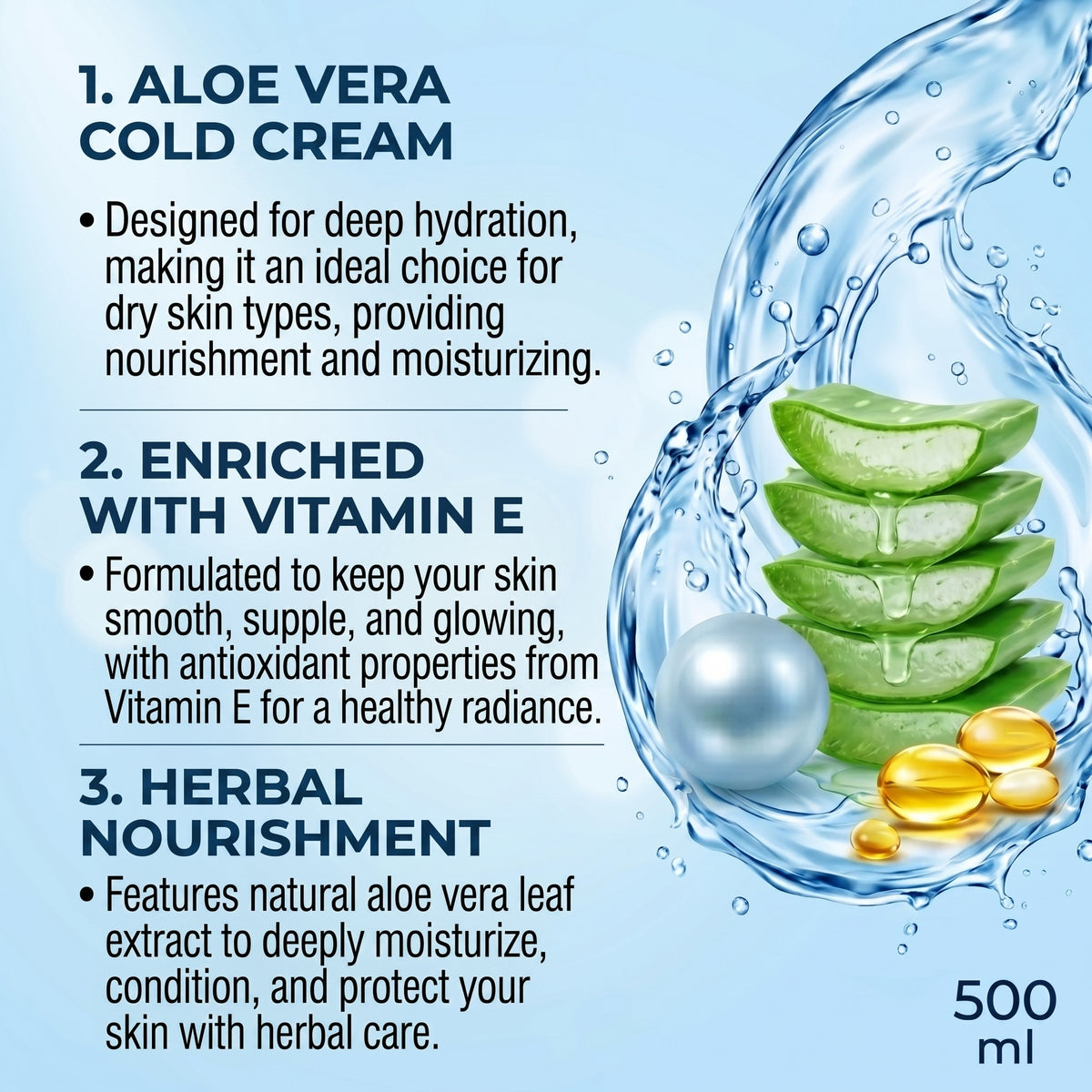 COROnation Herbal Cold Cream for Deep Moisturization & Soft, Smooth Skin – 500 ml