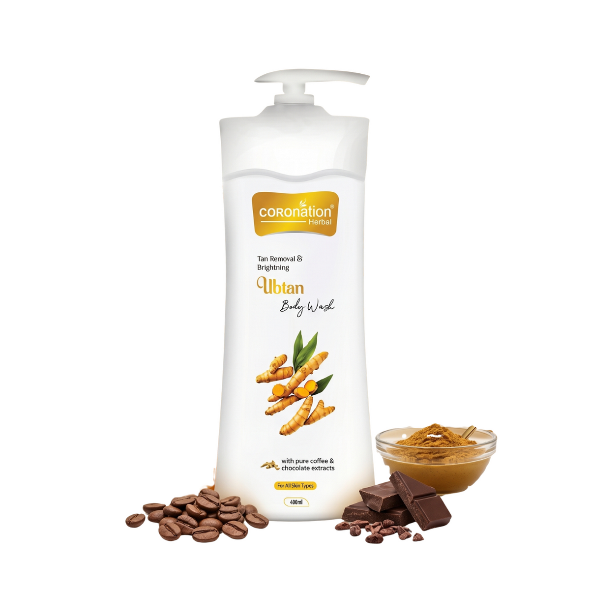 COROnation Herbal Ubtan Body Wash, 400 ml | Gentle Cleansing Body Wash for Daily Use